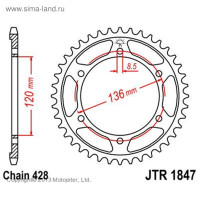   Jt Sprockets Jtr1847-51,  428, 51 