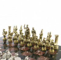 Подарочные шахматы "древний рим" доска 44х44 см лемезит фигуры металл