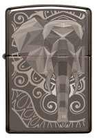  Zippo Elephant Fancy Fill Design   Black Ice, /