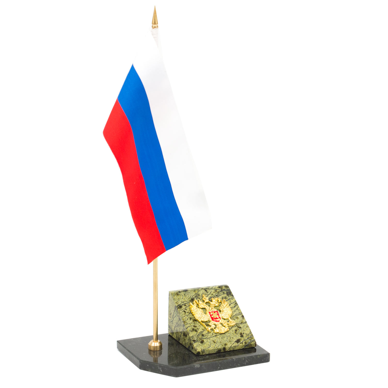 Флагшток с гербом россии камень змеевик