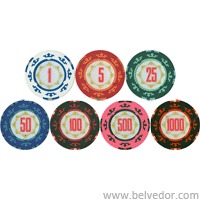 Фишки для покера Chips62 (казино рояль) 14 грамм с номиналом