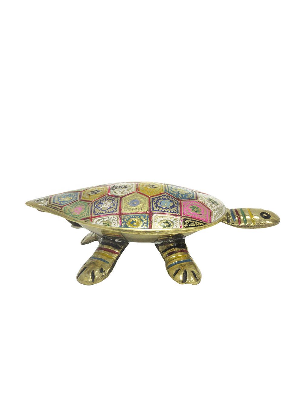 Шкатулка черепаха латунь с цветной эмалью 4,75
