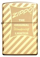 Zippo Vintage Box Top   High Polish Brass, /