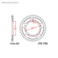   Jt Sprockets Jtr1792-43,  525, 43 