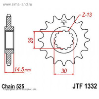  , Jt Sprockets F1332-14,  525, 14 