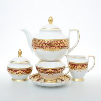    6  Falkenporzellan Natalia Bordeaux Gold 17 