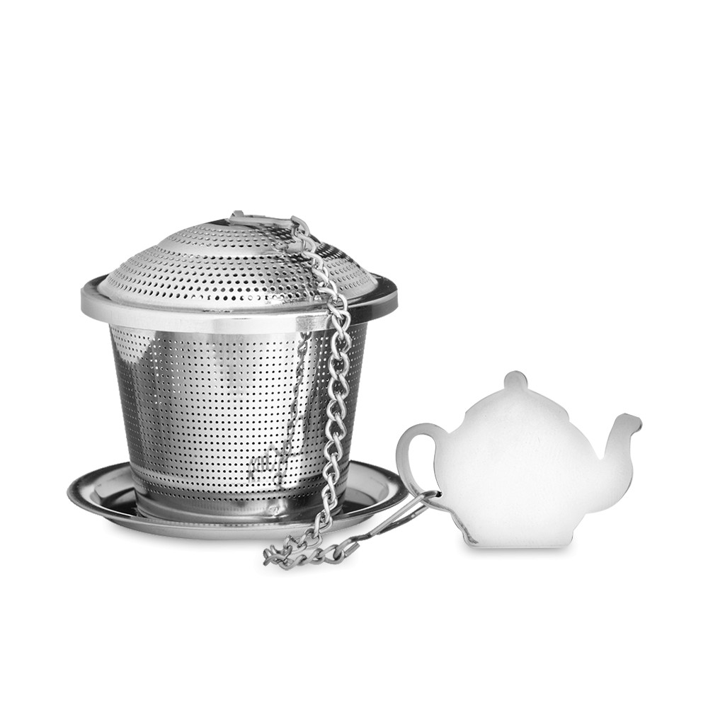 Ситечко для заваривания чая с блюдцем, диаметр: 5,4 см, материал: нержавею
