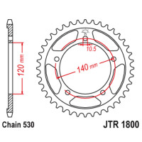 ������ ������� Jt Sprockets Jtr1800-44, ���� 530, 44 �����
