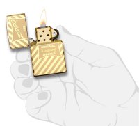  Zippo Vintage Box Top   High Polish Brass, /