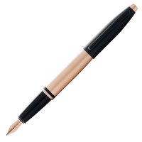   Cross Calais Brushed Rose Gold Plate And Black Lacquer, 