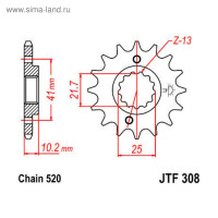   Jtf308-15, Jt Sprockets,  520, 15 