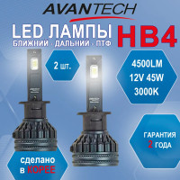    Led Avantech Hb4 12v 45w, 3000 4500lm ( 2 .) . Albhb445y