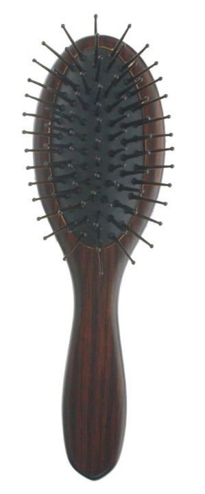 Щетка деревянная массаж. мини Dewal с пластмасс.зубцами, 7 рядов 
