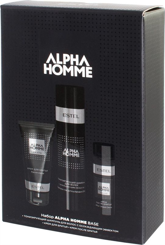 Набор Ah/nb Alpha Homme Base (шампунь для волос, крем для бритья, крем пос