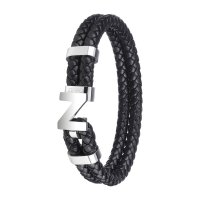 ������� Zippo Steel Braided Leather Bracelet, ������, ����������� �������