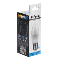   Feron, (7w) 230v E27 6400k C37, Lb-97