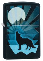  Zippo Wolf And Moon   Black Matte, /, 