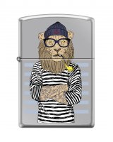 ��������� Zippo ���-����� � ��������� High Polish Chrome, ������/�����, ��