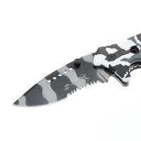 Нож складной Stinger, 84 мм (черно-серый), рукоять: алюминий (черно-белый 