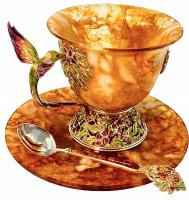 Чашка чайная "колибри" 4201/l (ювелирная бронза)