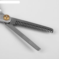 Ножницы парикмахерские филировочные с упором, лезвие 6 см, цвет серебряный