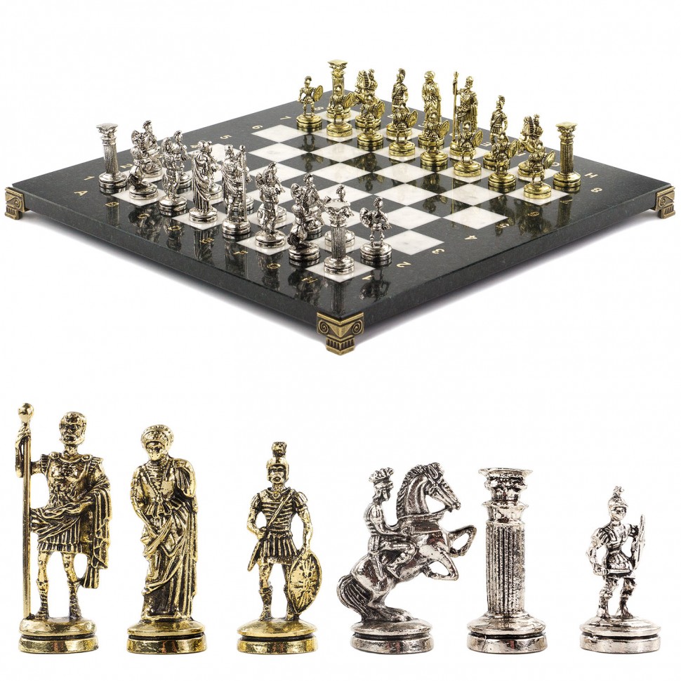 Шахматы "римские воины" 36х36 см мрамор