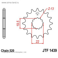   Jt Sprockets 1439.14,  520, 14 
