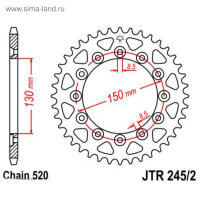   Jt Sprockets Jtr245/2-44,  520, 44 