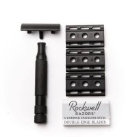 Т-образная бритва Rockwell 6s, нержавеющая сталь, черная