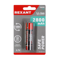  Rexant, 18650 Unprotected, Li-ion, 2800 , 3.7 , 1 ., 