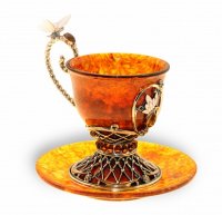 Чашка кофейная "екатерина" (янтарь, ювелирная бронза)