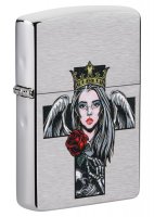  Zippo Cross, Queen & Skull   Brushed Chrome, 