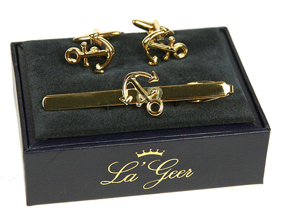 Подарочный набор La Geer: заколка для галстука, запонки