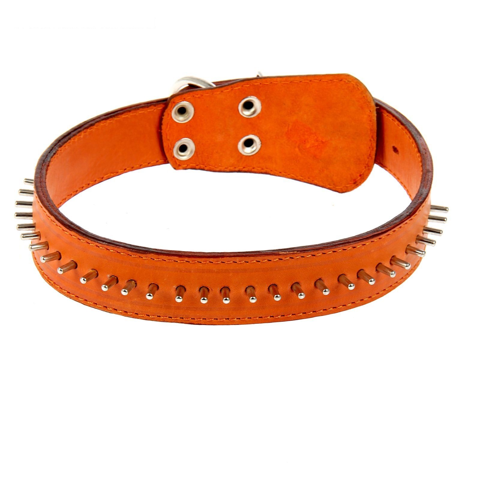 

Ошейник кожаный Ежик однослойный тисненый, с метал. фунитурой, ош 48-61 см