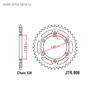   Jt Sprockets Jtr808-43,  520, 43 