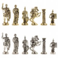 Подарочные шахматы из камня "римские воины" 44х44 см