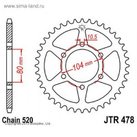  , Jt Sprockets R478-42,  520, 42 