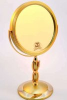 Зеркало B7 8066 G5/g Gold наст. кругл. 2-стор. 5-кр.ув.18 см