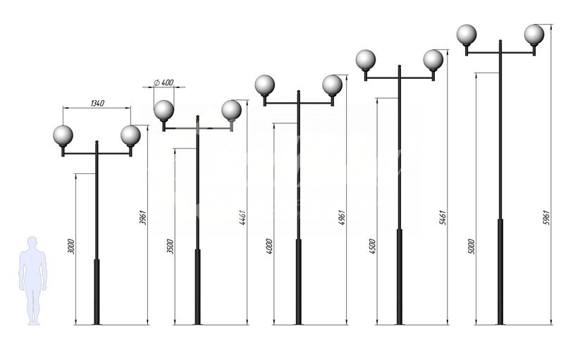 Чертеж фонарного столба