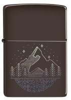 Зажигалка Zippo Mountain Design с покрытием Brown, латунь/сталь, коричнева