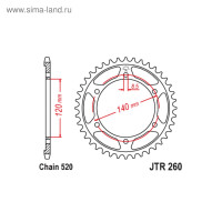 ������ ������� Jt Sprockets Jtr260-40, ���� 520, 40 ������